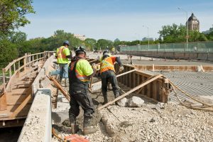 Construction on Winnipeg Bridge 
