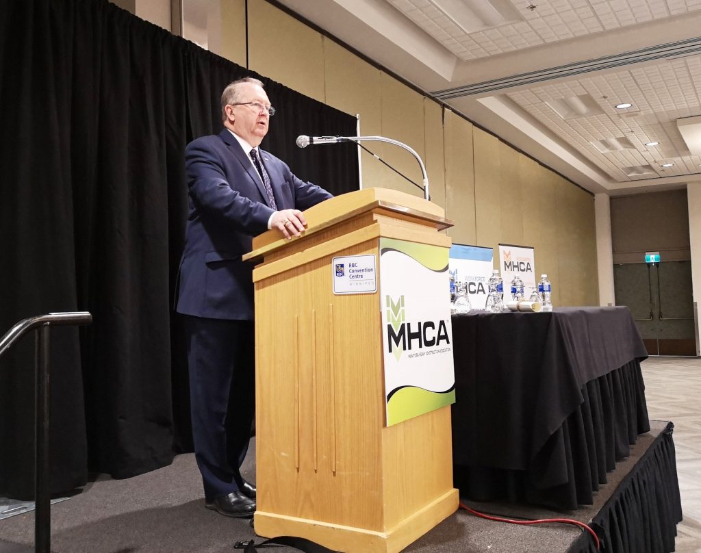 Chris Lorenc presents at the MHCA Award's Breakfast